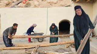 Grandma's strange trick: covering the roof of a magical cave with wooden beams