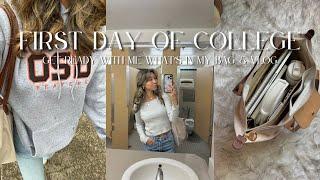 first day of college | grwm, what's in my bag, class, friends, vlog