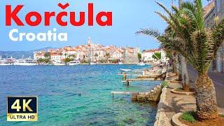 Korcula Croatia  4K Beach and Old Town Walking Tour June 2022