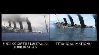 Lusitania Sinking Comparison - Film vs Real Time