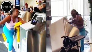 Miami Airport Karen Literally Destroys Gate In Fit Of Rage