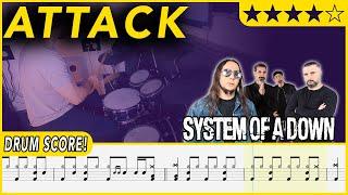 Attack - System Of A Down | DRUM SCORE Sheet Music Play-Along | DRUMSCRIBE