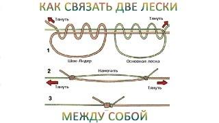 Как связать две лески между собой.