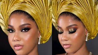 STEP BY STEP BRIDAL MAKEUP TUTORIAL // NIGERIA BRIDAL MAKEUP // IGBO BRIDE // GELE