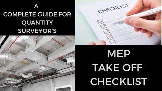 MEP Quantity Surveying | Complete Checklist for MEP Measurements