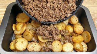 simple and quick recipe, potatoes with minced meat, will delight the whole family