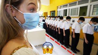 White Girlfriend visits my STRICT Asian School (feat. Johnny Orlando) | 帶外國女友回我中學(文化衝擊?!)