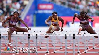 Masai Russell finds EXTRA GEAR to make first Olympics in 100m hurdles final | NBC Sports