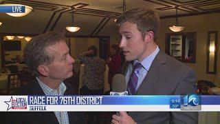 Delegate Chris Jones speaks to WAVY's Brett Hall after conceding to Jenkins