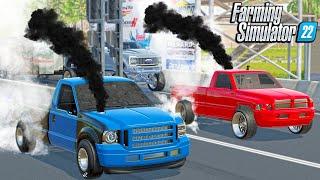 DRAG RACING 2000HP TRUCKS?! (Ford vs Dodge)