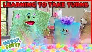 Learning To Take Turns During PlayTime - Childhood Development Story - Wooby & Fotty