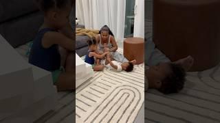 Dad catches mom teaching daughter how to change sisters diaper #shorts