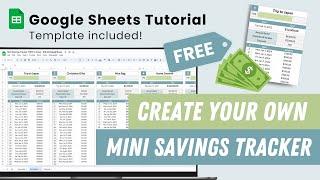 Savings Tracker Tutorial - FREE Google Sheets Spreadsheet - How to make a Savings Tracker