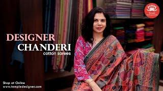 Designer Chanderi Cotton Sarees | TTDS873 | templedesigner.com | #saree #chanderi #chanderisilk