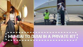 Mumbai to Dubai on a private jet ️ luxury life  #viral #trending #privatejet #luxury #vlog #travel