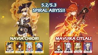 Navia Chiori & Mavuika Citlali 5.2 5.3 Spiral Abyss Floor 12 Genshin Impact