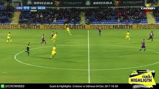 Crotone vs Udinese Highlights 04  Dec 2017, 18:00