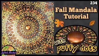 8" Fall Mandala Puffy 3D Dot Art Painting on Canvas Tutorial