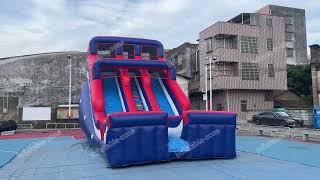 Double Lane Inflatable Waterslide And Climbing Giant Water Slide Party Jump Near Me For Outdoor