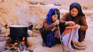 Daily Routine Village Life in Afghanistan | Traditional Cooking - Living in Cave - Real Village