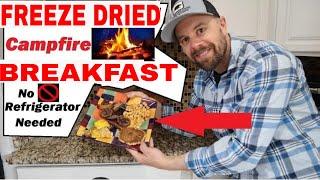 FREEZE DRIED CAMPFIRE BREAKFASTFried Bacon & Eggs, Pancakes, Hash browns, Sausage, Orange Juice