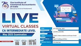 Intermediate Paper 5:A&E | Topic: Ch-1 Nature, Objective & Scope of Audit | Session 2 | 10 Sep, 2024