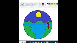 How to draw natural scenery with ms paint.#shorts# youtubeshorts#SJB learning 21, Drawing vedio.