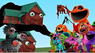 Nightmare Granny House & Yarnaby Vs All Smiling Critters Poppy Playtime In Garry's Mod