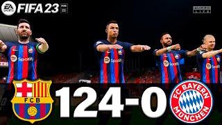 FIFA 23 - MESSI, RONALDO, MBAPPE, NEYMAR, ALL STARS | FC BARCELONA 124-0 FC BAYERN