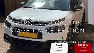 150HP CITROEN C4 CACTUS 1.2 PURETECH STOCK VS STAGE 1 TUNED ACCELERATION - BERKPERFORMANCE