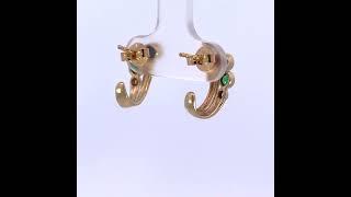 Ohrstecker Gelbgold 585 2 Diamanten Smaragd Rubin Saphir