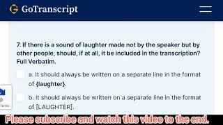 Gotranscript test answer today May 22, 2023 |22nd May, 2023. gotranscript answers