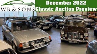 WB & Sons December 2022 Classic Car Auction Preview - RARE Fast Fords & 70s British Classics!