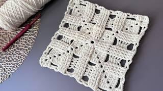 IT'S WORTH KNITTING! Chic square crochet motif for plaid pillows bedspreadsCrochet