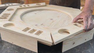 Ideas For Creating A Useful Entertainment Playground // Make Your Own Poker Table From Recycled Wood