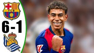 Barcelona vs Real Sociedad 6-1 - All Goals & Highlights - 2024