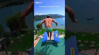 ACROBATIC TRAMPO DIVE 20M. : TRIPLE FRONTFLIP + 2,5 TWIST IG @robingeorges #highdive #acrobatics