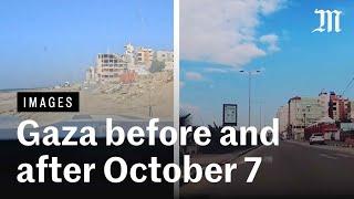 Scale of Gaza's destruction before and after Israeli bombardments