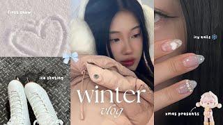 aesthetic winter vlog: cozy mornings, secret santa, ice skating, baking cookies