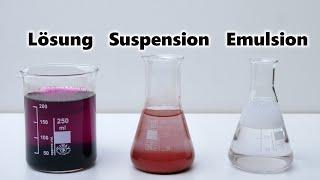 Dispersion - Suspension - Emulsion - Lösung  Chemie Tutorial | JJChemistry [𝟰𝗞]