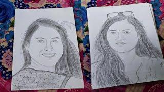 Pencil Sketching of some beautiful girls  | JAD Sketching |JAD Creations