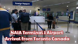 NAIA Terminal 1. Arrival from Toronto, Flight PR119.FULL VIDEO. Driving Out at Terminal 1 to Skyway.