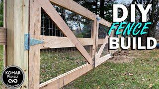 How to Build a Fence from Start to Finish with Wire to keep Critters In or Out // DIY Fence Project