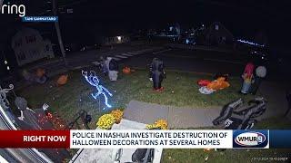 Halloween decorations destroyed, vandalized at several homes in Nashua