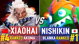 SF6  XIAOHAI (#4 Ranked Akuma) vs NISHIKIN (#1 Ranked Blanka) & COSCO (#8 Ranked Blanka) 