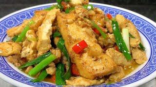 The best way to make homemade tofu, add some minced meat, it is fresh, smooth and tender,