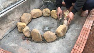 How To Build Outdoor Hand Wash Basin From Stone And Cement // Garden And Utility Decoration Ideas