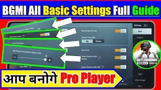 Battlegrounds Mobile India Basic Settings Full Guide|BGMI All Basic Settings|In Hindi|