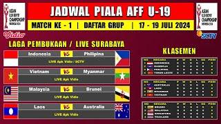 Jadwal Piala AFF U19 2024 Pekan Ke 1 Live SCTV ~ INDONESIA vs PHILIPINA ~ Drawing Grup AFF U19 2024