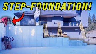 Building a GARAGE ADDITION! ep 1 || Framing on a Stepped-Foundation!